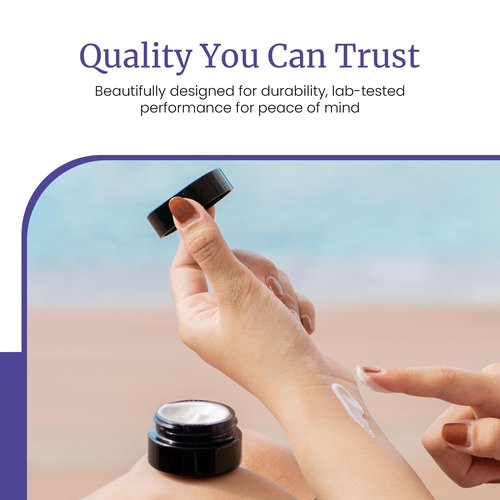 Infinity Jars 30 Ml (1 fl OZ) Glass Lotion Container with Lid, Refillable UV Cosmetic Jar for Creams, DIY, Travel, Body Butter | Small Wide Mouth Empty Lotion Jar, Airtight Cosmetic Container Pack 3