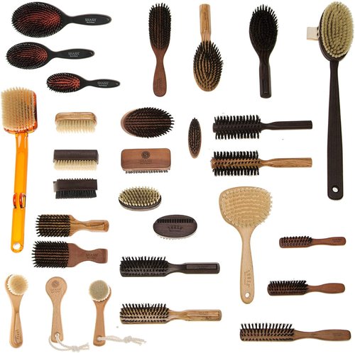 SHASH Since 1869 Hand Made in Germany - Sustainable Exfoliating Face Brush, Scrub Cleansing Brush, Exfoliates Skin to Help Reduce Flaking, Supports Glowing Complexion (Medium Horse Hair Bristle)