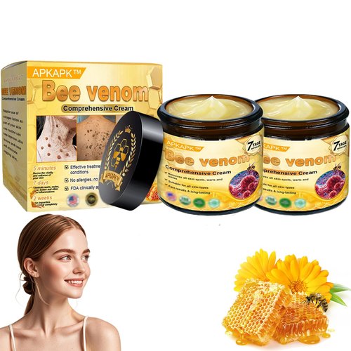APKAPK Bee Venom Comprehensive Cream, Professional Bee Venom Skin Treatment Cream, bee Venom All-in-One Cream-50G, Anti-Aging, Hydrating, Natural Ingredients for All Skin Types (2 Bottle)