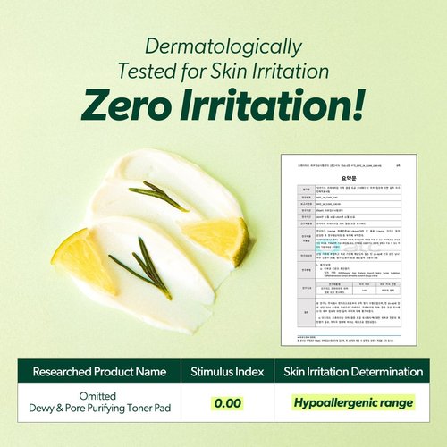 Omitted Fresh Lime Dewy & Pore Purifying Toner Pad - Pore Minimizer & Dead Skin Cells Exfoliator with LHA, Deep Hydration with Triple Hyaluronic Acid, Korean Skin Care, 70 pads, 5.41 fl. oz. (160ml)