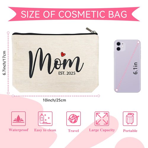 DJOLY Mothers Day Birthday Gifts for Mom Women, Best New Mom Gifts for Birthday from Daughters Mama Bag, Mom To Be Gift, Pregnancy Gifts for Expecting Mom Essentials Mommy Makeup Bag, Cosmetic Pouch