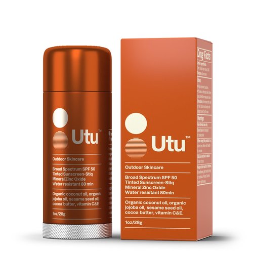 UTU - SPF50 Stick Mineral Sunscreen | Vitamin C+E, Jojoba + Sesame Oil, Lightly Tinted | Reef Safe, Cruelty Free, Broad Spectrum (28 g | 1 oz)