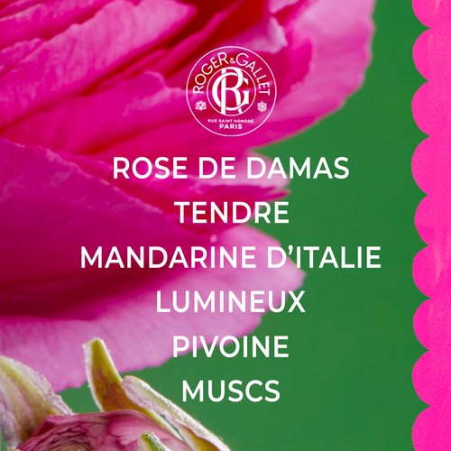 Roger&Gallet Beneficial Perfumed Water 100ml - Women's Perfume with Damascena Rose & Italian Mandarin - Natural Relaxing Fragrance with Essential Oil - Parfum Femme - Natural Ingredients - Rose