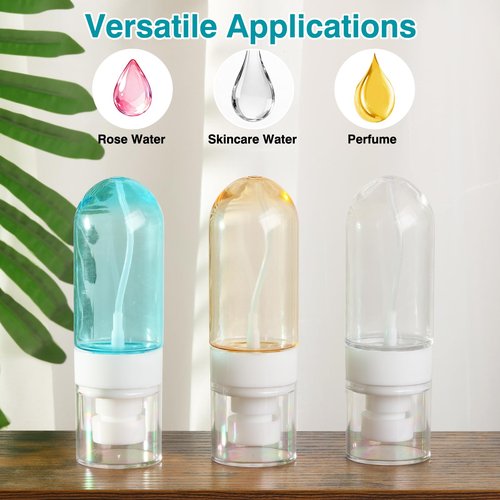 Gungtien Small Spray Bottle Travel Size,3 Pack 2oz Mini Travel Bottles Refillable Empty Plastic Containers Leak Proof for Perfume Toners Rose Water Cosmetics