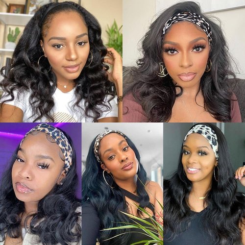 Hailriss Headband Wig Human Hair Body Wave Headband Wigs for Black Women Human Hair Wear and Go Glueless Wigs Brazilian Body Wave Short Bob Wig 16 inch