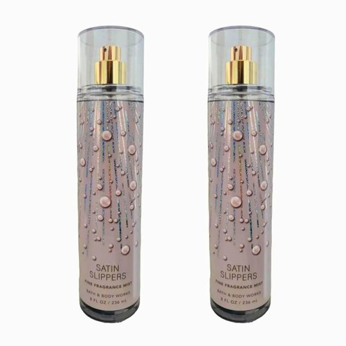 Bath & Body Works Fine Fragrance Mist, Set of 2 Bottles, 8oz Per Bottle (Satin Slippers)