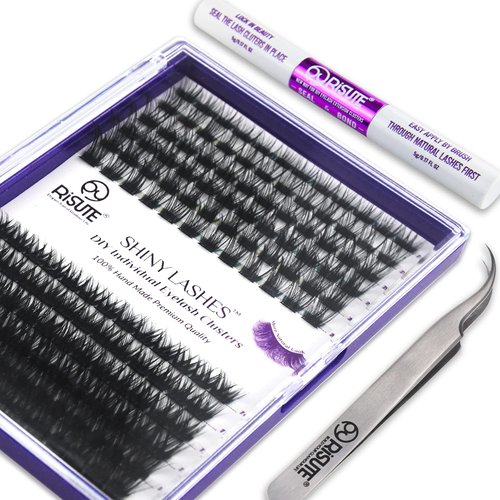 DIY Lash Extension Kit at Home, 150pcs Eyelash Extension Kit Individual Lashes Kit Lash Clusters D Curl Wispy Lash Kit Eyelash Kit Lash Clusters Kit with lash bond and seal and lash Tweezers Natural