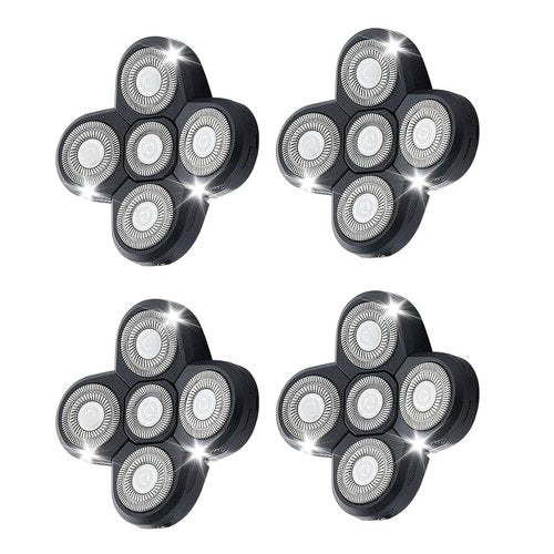Fre*Bird 4PCS 5 Head Shaver Replacement Blades for Bald Men, Electric Head Hair Shaver (Black/4PCS)