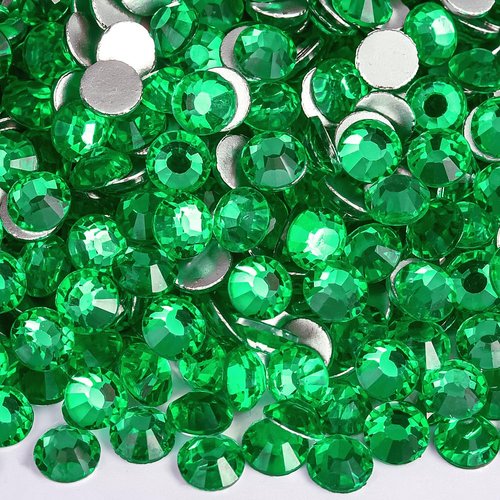 Blinginbox 1440Pieces SS6/1.9-2mm Flat Back Crystal Rhinestones Round Gems for Nail Art,Peridot