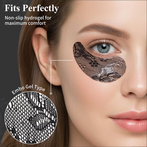 SPRINGSKY Under Eye Patches,Lace Eye Mask for Puffy Eyes and Dark Circles,Collagen Skin Care Products,Hydrating,Smoothing,Anti-Aging Eye Patch for Under Eye Bags（24 Pairs）