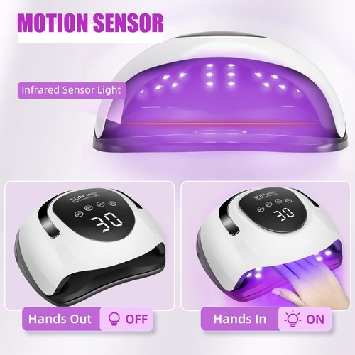 LadyMisty 268W LED UV Light Dryer for Nails Gel Polish with 57 Lamp Beads 4 Timer Setting & LCD Touch Display Screen, Auto Sensor, Professional Nail Lamp