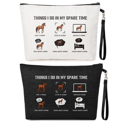 SOIDRAM 2PCS Western Makeup Bag Cow Makeup Bag Cosmetic Bag Travel Toiletry Bag