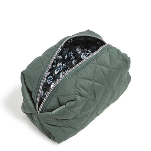 Vera Bradley Women's Performance Twill Medium Cosmetic Makeup Organizer Bag, Olive Leaf, One Size