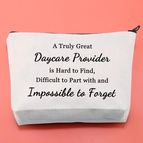 BLUPARK Daycare Teacher Gift Early Childhood Educators Cosmetic Bag A Truly Great Daycare Provider Canvas Makeup Bag (Truly Great Daycare Provider)