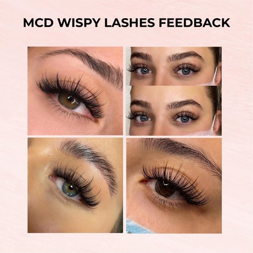 MDC LASHES Promade Wispy Lash Extension Volume Lashes 1000fans 0.05-0.07 Thickness, C/D/CC Curl, 8-18mm Loose Fans False Eyelashes 5D 7D 9D for Fluffy Eyelash Cluster, Soft, Long Lasting