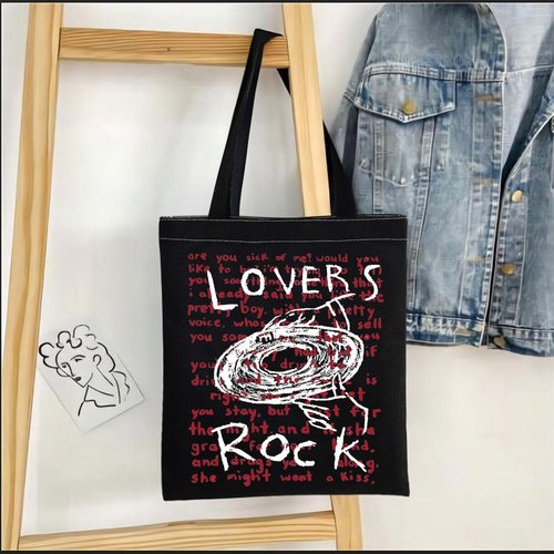 TV Girl Band Merch TV Girls Lovers Rock Inspired Canvas Bag TV Girl Gift Music Merchandise For Canvas Bag (Lovers Rock BK)