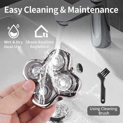 2 Pack Head Shaver Replacement Heads Compatible with Pitbulls Gold PRO,Silver PRO, Platinum PRO,Butterfly Kiss PRO - Hypoallergenic Stainless Steel Shaver Foil Replacement - 4D Floating Blade