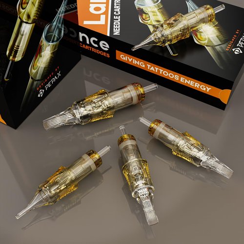 PEPAX Lance Tattoo Needles Cartridge 1017CML - 20Pcs Tattoo Cartridge Needles #10 Bugpin 17 Curved Magnum Tattoo Cartridges Diameter 0.30mm Long Taper 5.0mm Safety Membrane Makeup Tattoo Machine