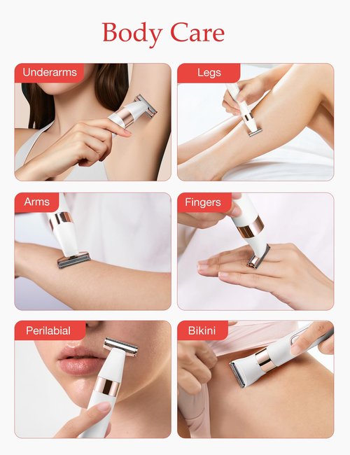 Women's Electric Shaver Waterproof IPX6, Rechargeable Bikini Trimmer with LED Display, 0mm Comb for Legs Underarms Sensitive Skin
