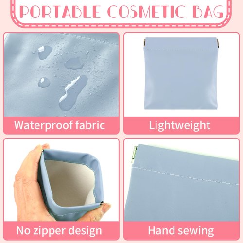 AUGSUN 6PCS Makeup Bag Organizer, Aesthetic Hair Tie Organizer,Lipstick Bag, Elastic Storage Bag, Travel Makeup Pouch（Macaron）
