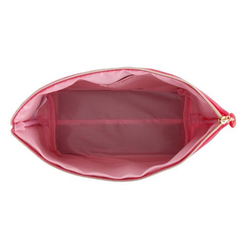 Juicy Couture Red Makeup Bag Cosmetics Organizer Travel Essentials Top Zip Pouch Rhinestone Velour
