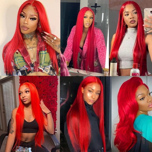32 Inch Red Human Hair Bundles Burgundy Straight Bundles Peruvian Virgin Remy Real Soft Bright Red Bundle Hair Extensions