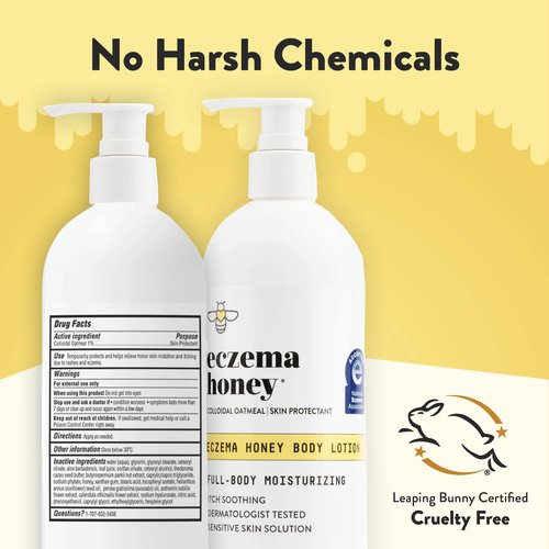 ECZEMA HONEY Premium Witch Hazel & Aloe Spray & Oatmeal Body Lotion - Natural Dry Skin Repair - For Senstive Skin