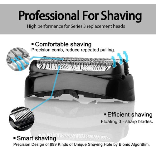VIDSA 2 Pack 32B S3 Electric Replacement Shaver Head for Series 3 Shaving Razors, Compatible with S3 3040s 3080s-4 370cc 3070cc 3000s 3010, 3090cc Etc.
