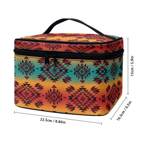 JoyLamoria Aztec Southwestern Cosmetic Bag Travel Women Girls Makeup Bag Wallet Coin Purse