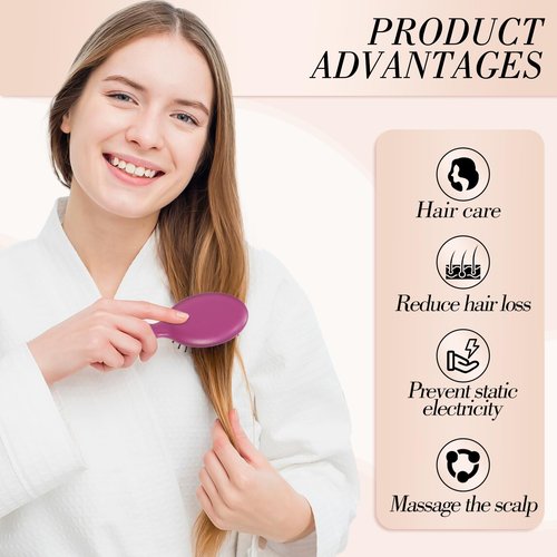 30 Pcs Mini Wet Hair Brush and Wide Hair Combs, Travel Detangling Brush for Most Hair Types Stocking Stuffers for Women Girls