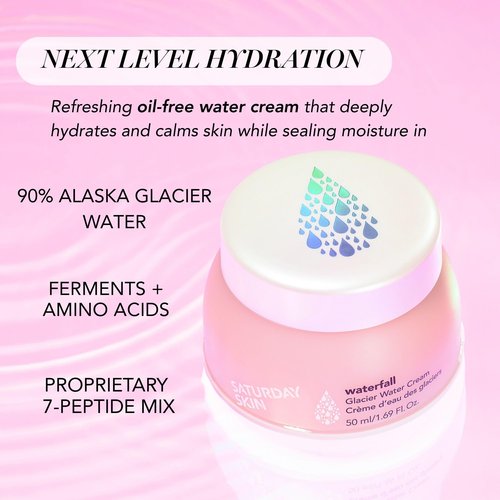Saturday Skin Face Moisturizer Water Face Cream Natural Oil free Gel Type Cream From Alaska Glacier Water Day & Night Korean Skin Care Cream Soothing Hydrating Facial Moistrurizer (1.69 Fl. Oz. 50ml)