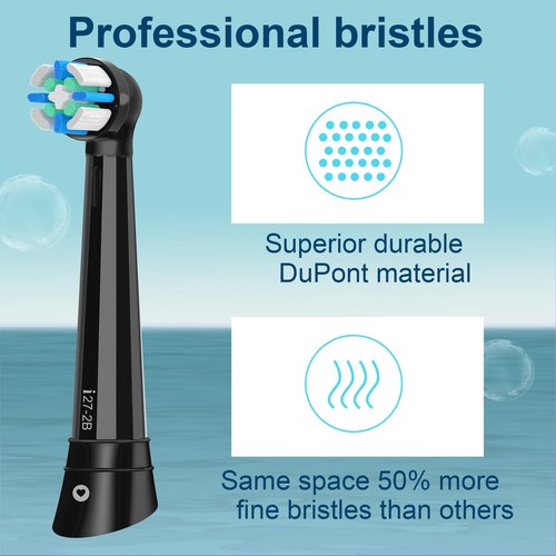 iO Replacement Heads Compatible with Oral b iO 2/3/4/5/6/7/8/9/10 Series Electric Toothbrush,Gum Care Toothbrush Head Compatible with Oral b iO Replacement Heads,Black