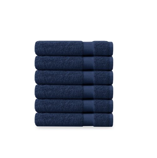 Delara Organic Cotton Luxuriously Plush Washcloths Pack of 6 | GOTS & Oeko-TEX Certified | Premium Quality Face Towels | Feather Touch Technology|650 GSM Long Staple|Soft, Quick Dry & Ultra-Absorbent