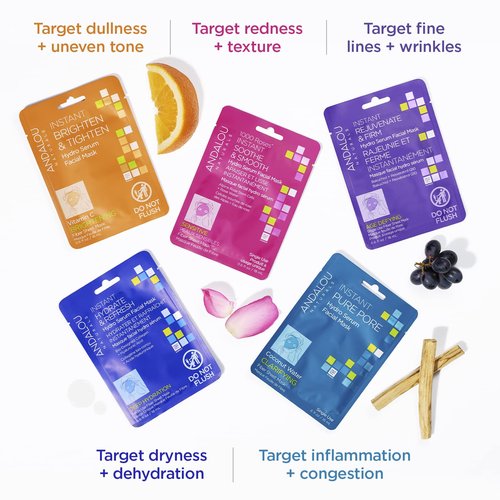 Andalou Naturals, Age Defying Instant Rejuvenate & Firm Sheet Mask (Pack of 5)