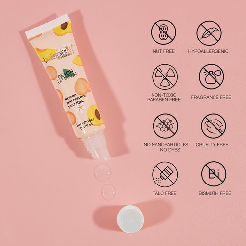 bellapierre Cosmetics Peach Lip Mask | Lip Plumping Mask with Hyaluronic Acid | Moisturizing Lip Balm for Daily Use