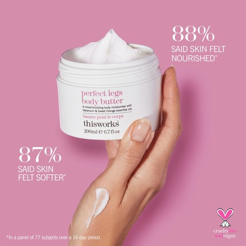 THISWORKS Perfect Legs Body Butter – Deeply Hydrating Body Cream with Hyaluronic Acid, Shea Butter & Hemp Extract – Nourishing, Moisturizing & Skin-Soothing Formula, 7.6 oz