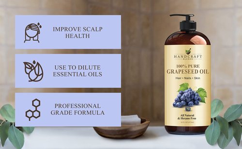 Handcraft Blends Grapeseed Oil Avocado Oil - 100% Pure and Natural - Premium Therapeutic Grade Carrier Oil for Aromatherapy, Massage, Moisturizing Skin and Hair - 16 fl. oz