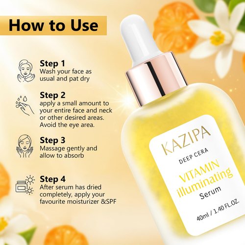 Vitamin C Serum for Face, Anti Aging Vitamin Illuminating Brightening Serum with Niacinamide,Hyaluronic Acid & VE, Skin Care for Evens tone, Dark Spot Corrector, Hydrates, Reduces Wrinkles,1.35Fl Oz
