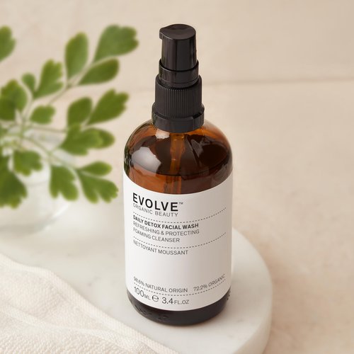 Evolve Organic Beauty - Natural Daily Detox Facial Wash | Small-Batch, Vegan Clean Beauty (Full Size, 3.4 fl oz | 100 ml) Packaging May Vary