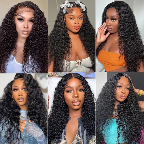 4x4 Deep Wave Lace Closure Human Hair 18 Inch Ear to Ear HD Lace Free Part Closure 100% Brazilian Virgin Human Hair Extensions 150% Density Lace Closure Pre Plucked Natural Black Color