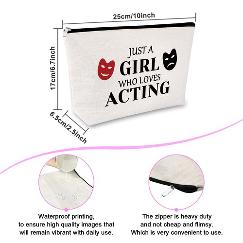 Theatre Lover Gifts Makeup Bag Theatre Drama Gift for Actress Theater Gifts for Women Theatre Acting Gift for Drama Student Retirement Graduation Gift for Drama Teacher Dramatist Cosmetic Travel Bag