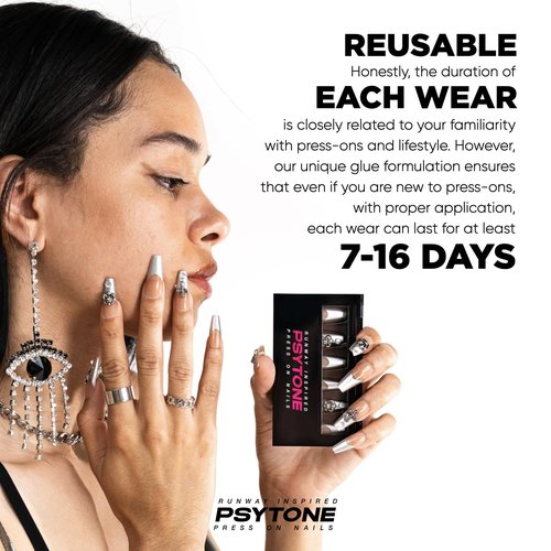PSYTONE Press on Nails Short Square Fake Nails Flower Silver Glitter Sequins Glue on Nails Purple Full Cover False Nails Press ons Glossy Acrylic Nails Reuseable Stick on Nails for Women 30 Pcs