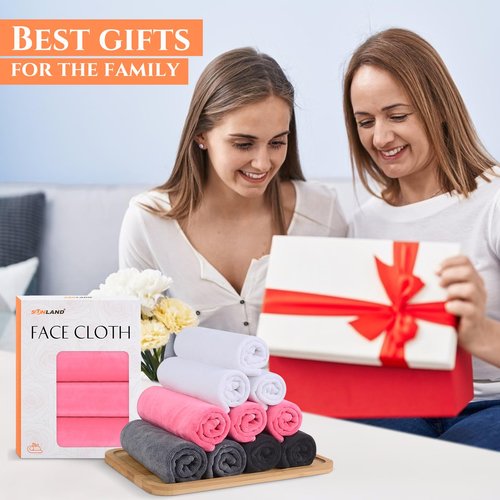 SUNLAND Gifts for Women Includes 4 Pack Microfiber Face Cloths and A Nice Box Perfect for Birthday,Retirement,Anniversary, Mather's Day,Valentine's Day Gift and More Unique Gift Ideas