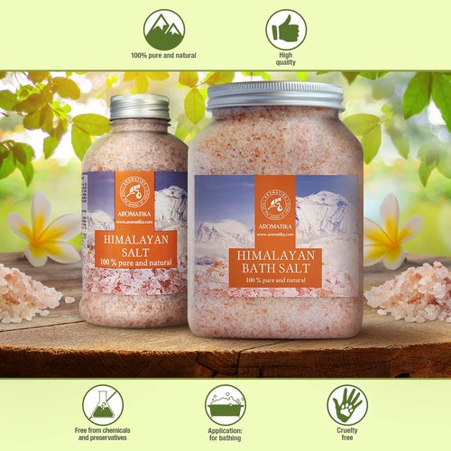 Himalayan Salt Pink Crystal Salt - Set 2x46 Oz -100% Pure & Natural - Himalayan Salt for Stress Relief - Detox Cleanse