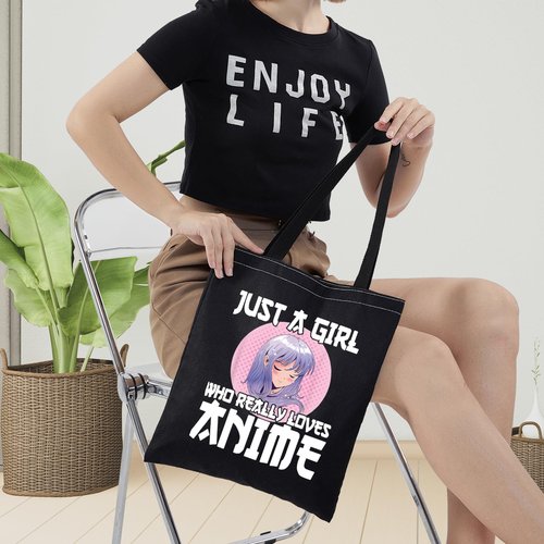 LEVLO Anime Fans Make up Bag - Just A Girl Who Really Loves Anime Cosmetic Bag (Loves Anime BT)