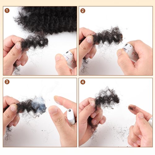Afro Kinkys Bulk Human Hair 30g/pc For Braiding Dreadlock Extensions Create Repair Braid Micro Twist Afro Kinky Curly Human Hair Bundles Bulks Locs Extensions 1B Natural Black 8+8+8 3 bundles/pack