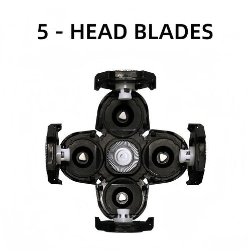4PCS Shaver Replacement Blades for Head Shaver, 5 Blades Shaver Heads for Bald Men, Head and Face Electric Razor Shaver Heads, 2 Cleaning Brush