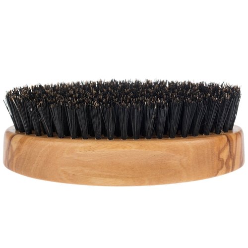 Fendrihan Genuine Boar Bristle and Olivewood Military Hair Brush, MEDIUM STIFF Bristle, Made in Germany