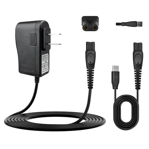15V Charger with USB-C Replacement Power Cord Bundle for Philips Norelco Shavers & Beard Trimmers–Compatible with HQ8505, QP6531, MG7750, S1211, S9987, BT3210, BT3230, BT5511, BG5025, OneBlade
