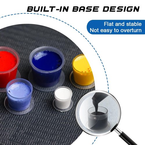 Autdor 1010Pcs Tattoo Practice Skins and Ink Cups Medium with Base Kit - Includes 1000Pcs Pigment Ink Cups 14mm and 10Pcs Blank Tattoo Skin